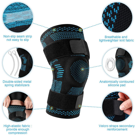 Breathable compression knee sleeve for sports and fitness
