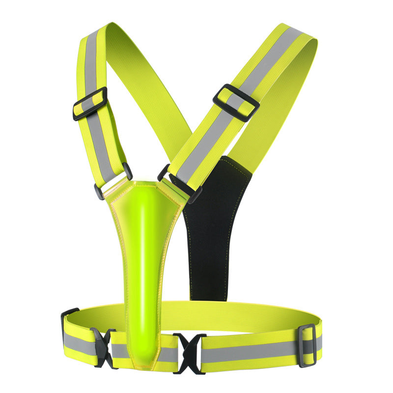 LED reflective running vest for low-light visibility