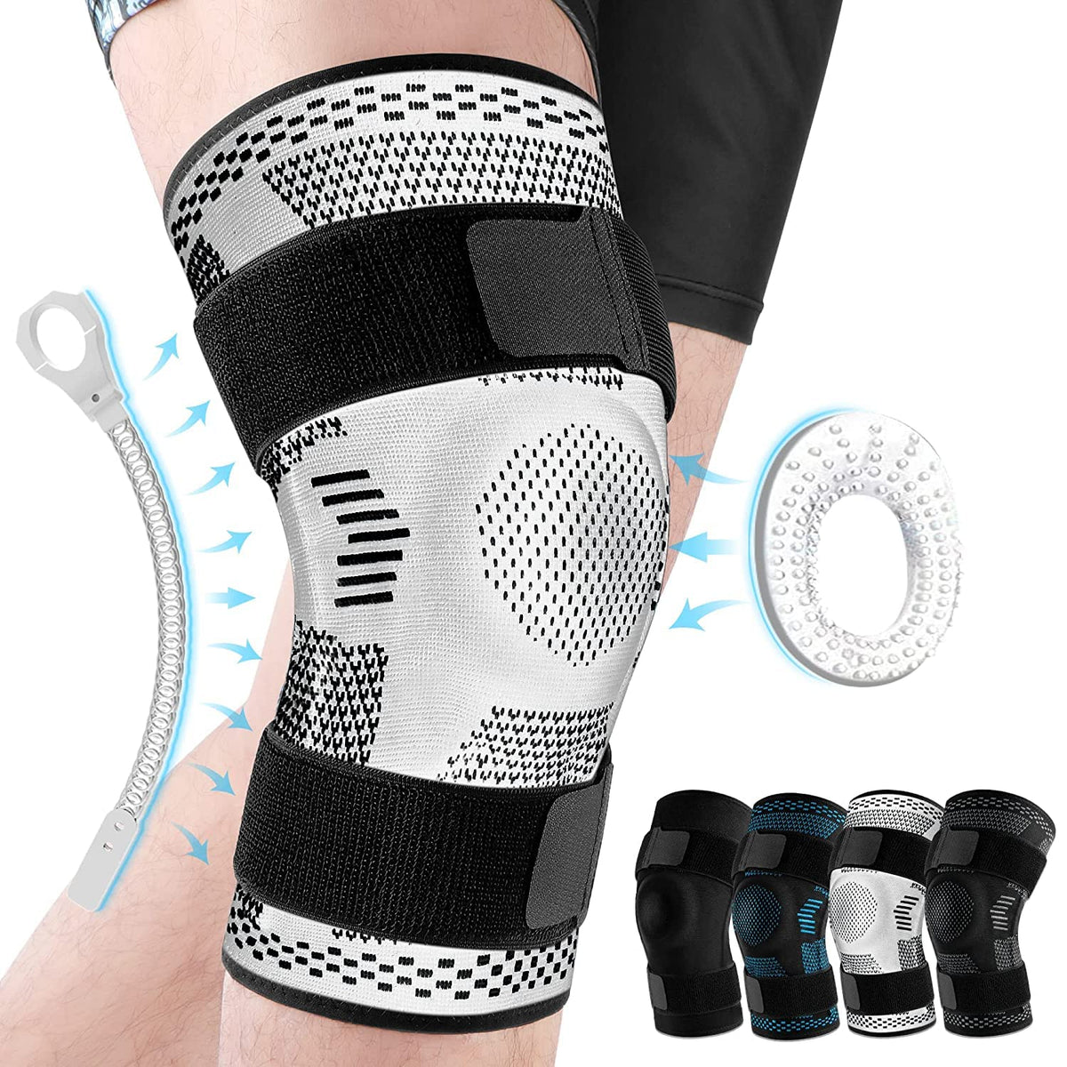 Breathable compression knee sleeve for sports and fitness