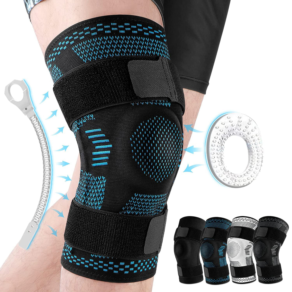 Breathable compression knee sleeve for sports and fitness