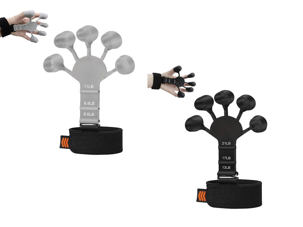 Finger stretch trainer with individual finger loops for flexibility exercises