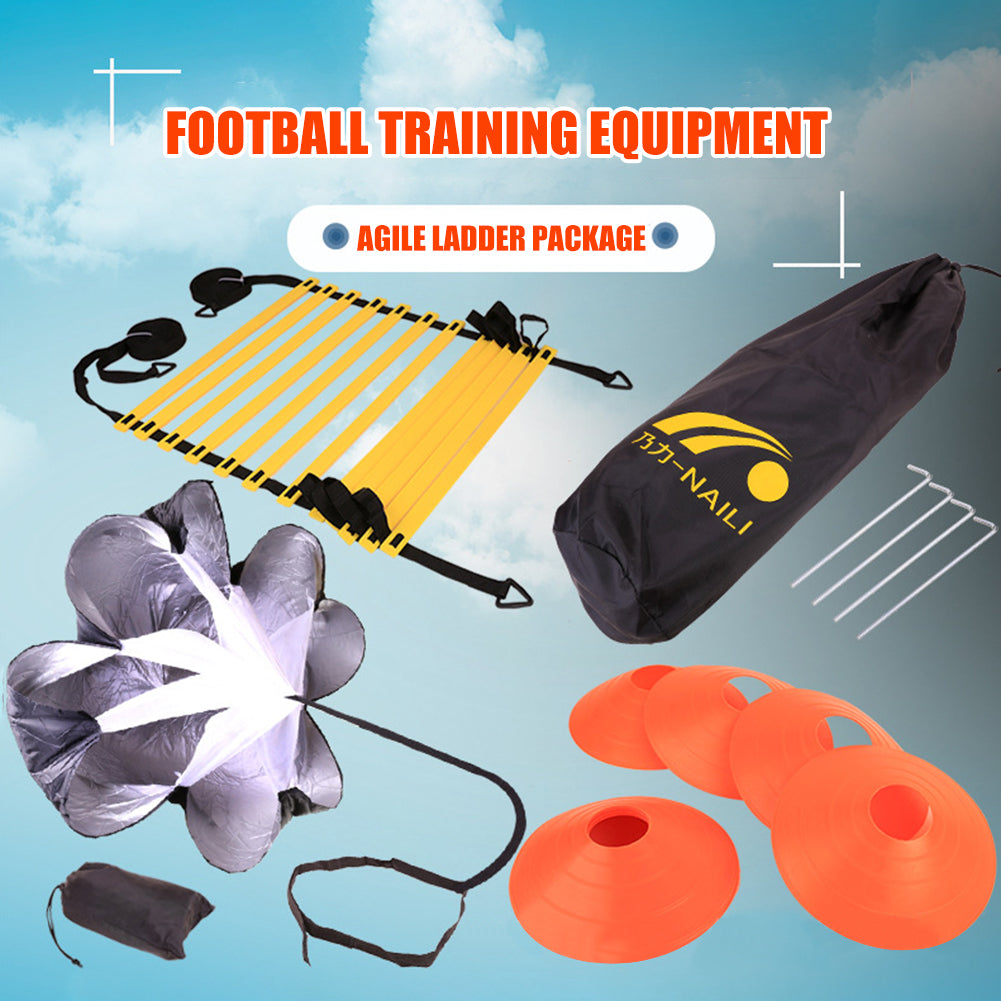 3-in-1 agility training set with ladder, cones and hurdles