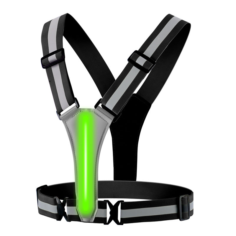 LED reflective running vest for low-light visibility