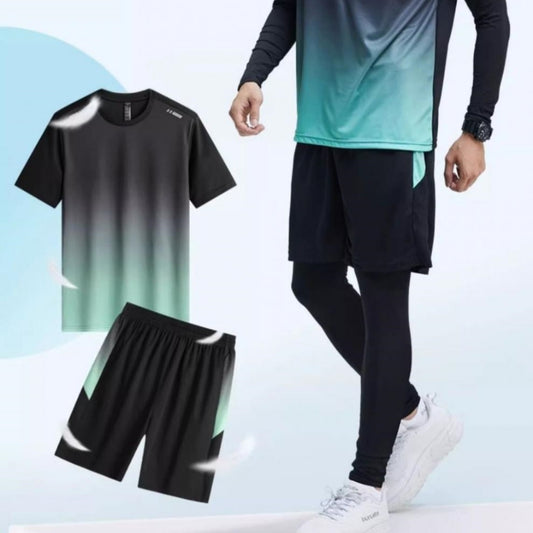 Men's quick-drying fitness clothing set for training
