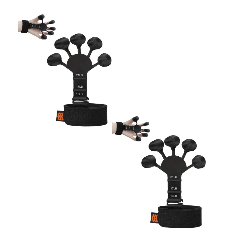 Finger stretch trainer with individual finger loops for flexibility exercises