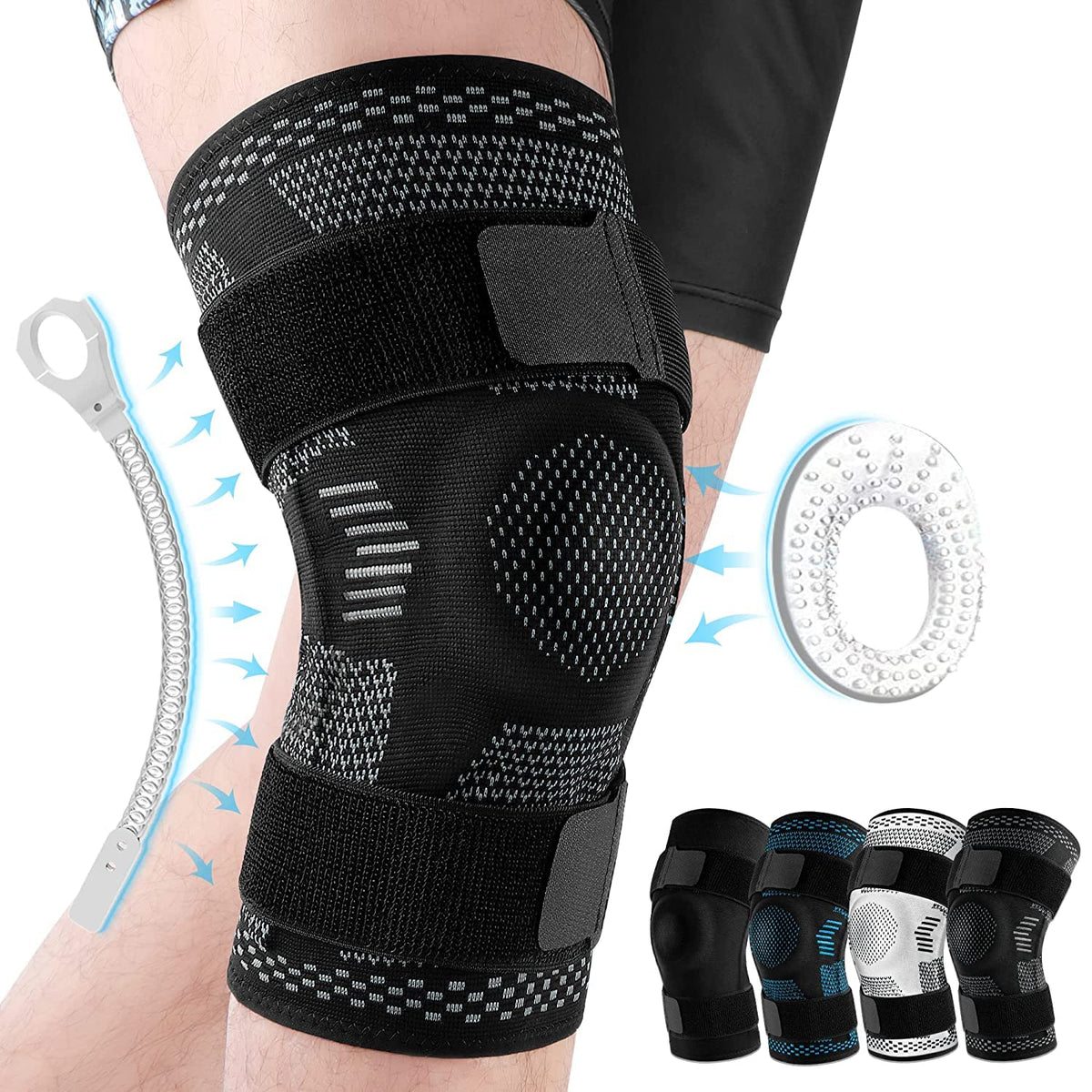 Breathable compression knee sleeve for sports and fitness
